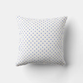 Small Cobalt Blue Polkadots on White Throw Pillow クッション (裏面)