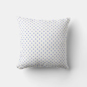 Small Cobalt Blue Polkadots on White Throw Pillow クッション (正面)