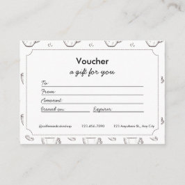 Small Coffee Shop Voucher and Gift Certificates エンクロージャーカード