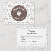 Small Coffee Shop Voucher and Gift Certificates エンクロージャーカード (正面/裏面)