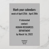 "Small Company Annual魚釣りトリップ"フラットフォイルカード 箔シーズンカード (裏面)