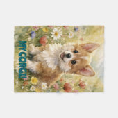 Small Corgi Customized Blanket フリースブランケット (正面(横))