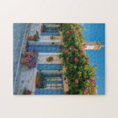 Small Cozy House Puzzle with Blue Windows and Flow ジグソーパズル (横)