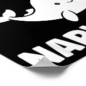 Small Cute Simple Minimalist Sea Unicorn Team Narw ポスター (角)