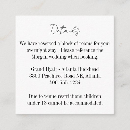 Small Details Card for any wedding エンクロージャーカード (正面)