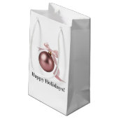 SMALL DUSTY ROSE HOLIDAY ORNAMENT GIFT BAG スモールペーパーバッグ (裏面アングル)