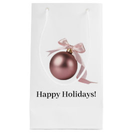 SMALL DUSTY ROSE HOLIDAY ORNAMENT GIFT BAG スモールペーパーバッグ