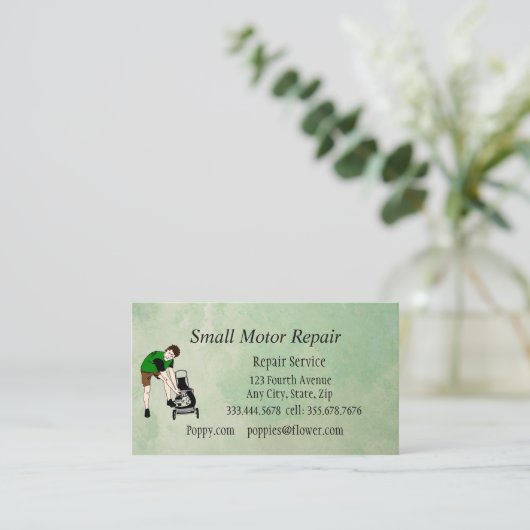 Small Engine Repair Custom Business Cards 名刺 (スタンド正面)