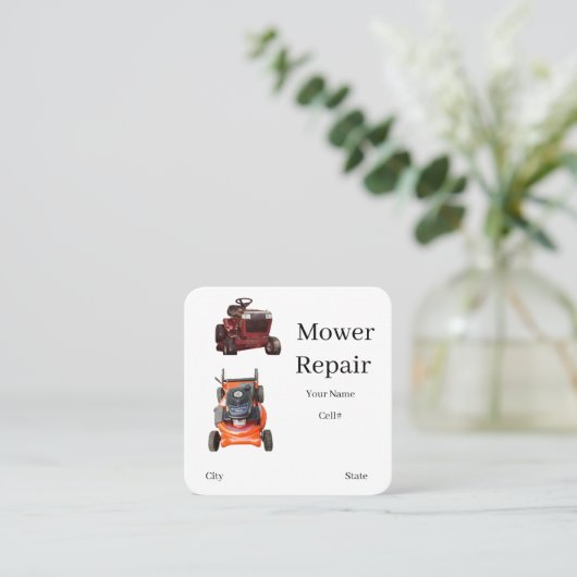 Small Engine Riding Mower Business Card スクエア名刺 (スタンド正面)