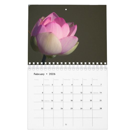 Small Flowers 2026 Calendar カレンダー (2月 2026)