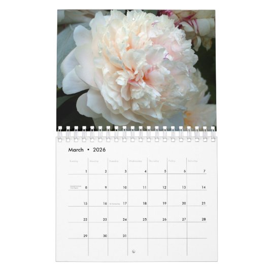 Small Flowers 2026 Calendar カレンダー (3月 2026)