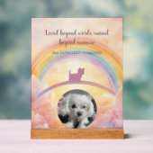 Small Fluffy Dog Rainbow Bridge Memorial Acrylic アクリルサイン (ニュートラル)