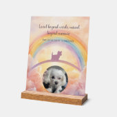 Small Fluffy Dog Rainbow Bridge Memorial Acrylic アクリルサイン (傾斜)
