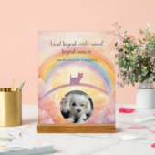 Small Fluffy Dog Rainbow Bridge Memorial Acrylic アクリルサイン (ウェディング)