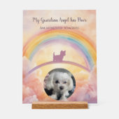 Small Fluffy Dog Rainbow Bridge Memorial Acrylic アクリルサイン (正面)