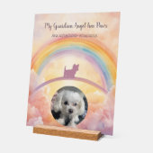 Small Fluffy Dog Rainbow Bridge Memorial Acrylic アクリルサイン (傾斜)