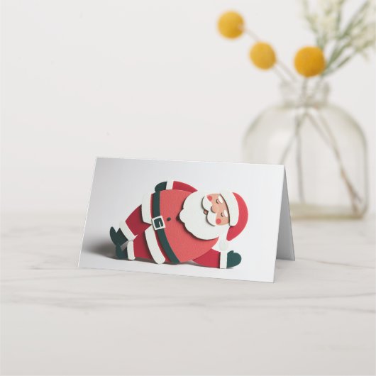Small Fun Santa Card for Christmas Gifts  プレイスカード (正面)