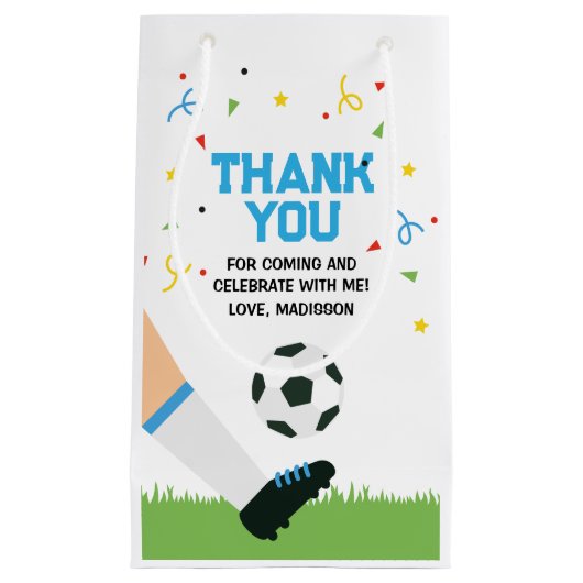Small Gift Bag Soccer Sport Birthday スモールペーパーバッグ (正面)