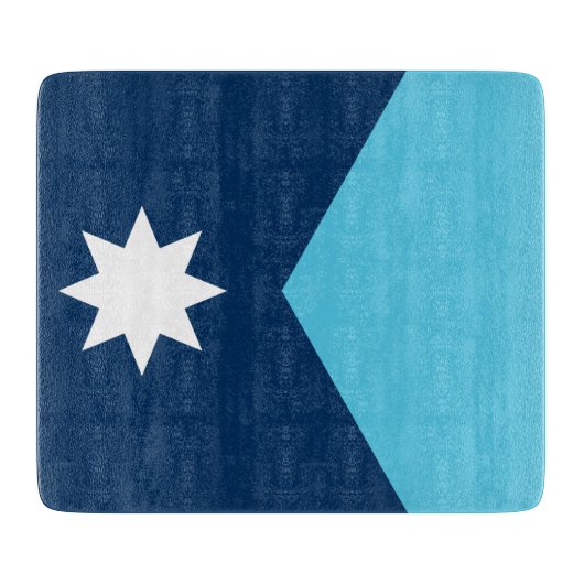 Small glass cutting board with flag of Minnesota カッティングボード (正面)