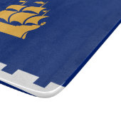 Small glass cutting board with flag of Quebec City カッティングボード (角)