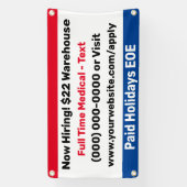 Small Hiring Building Banner 横断幕 (縦)