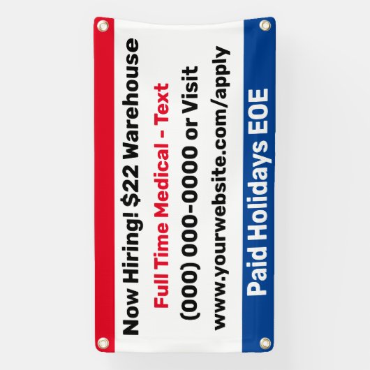 Small Hiring Building Banner 横断幕 (縦)