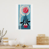 Small Houseplant in Sun - Matchbox Print ポスター (キッチン)