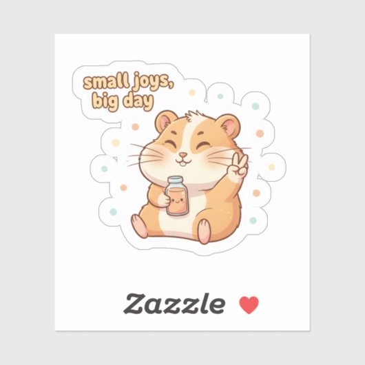 Small Joys Big Day – Cute Hamster Aesthetic シール (シート)