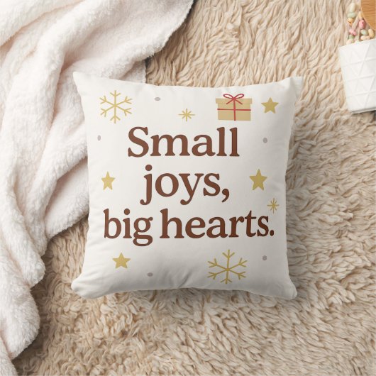 Small Joys, Big Hearts – Minimalist Holiday Throw  クッション (ブランケット)