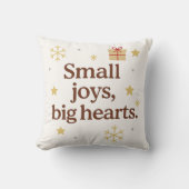 Small Joys, Big Hearts – Minimalist Holiday Throw  クッション (正面)