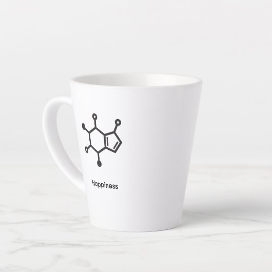 Small Latte Mug - Caffeine = Happiness カフェラテマグ (左アングル)