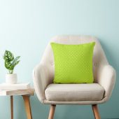 Small Lime Green and White Polka Dots Throw Pillow クッション (椅子)
