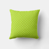 Small Lime Green and White Polka Dots Throw Pillow クッション (裏面)