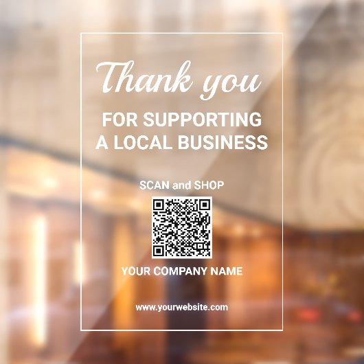 Small Local Business QRコードのサポートに感謝 ウィンドウサイン (シート2)