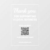 Small Local Business QRコードのサポートに感謝 ウィンドウサイン (シート)