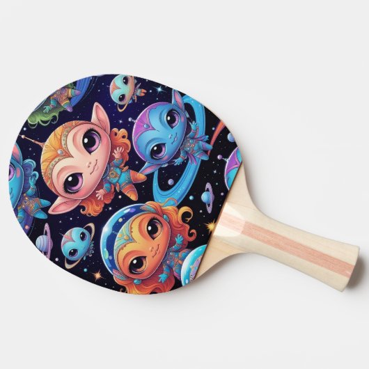 Small Multi-Coloured Aliens in Space 卓球ラケット (横)