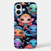 Small Multi-Coloured Aliens in Space Case-Mate iPhoneケース (裏面)