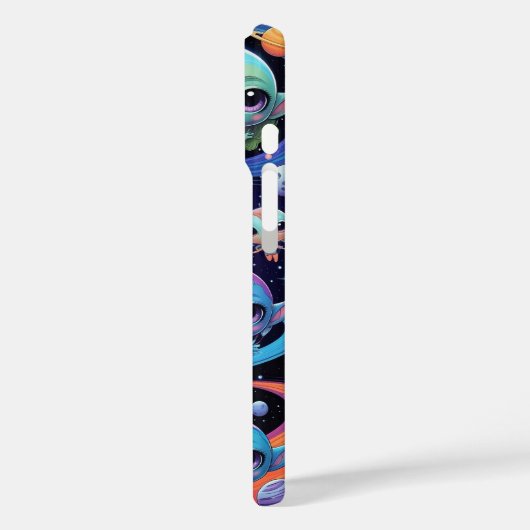 Small Multi-Coloured Aliens in Space Case-Mate iPhoneケース (裏面 / 左)