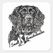 Small Munsterlander （ロゴ） スクエアシール (正面)