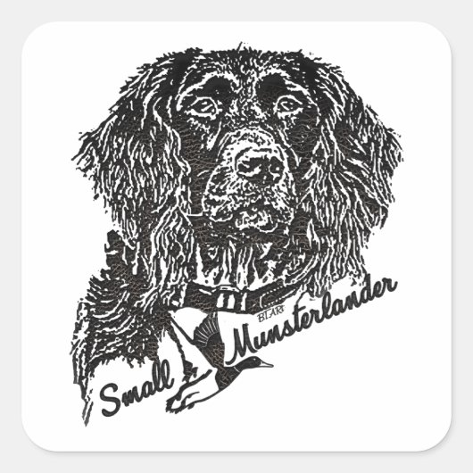 Small Munsterlander （ロゴ） スクエアシール (正面)