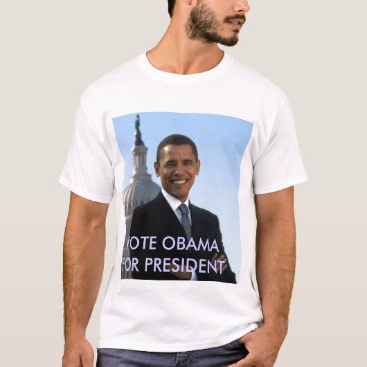 small_obama_image、大統領のための投票オバマ tシャツ (正面)
