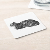 Small Pause, Tabby Poise スクエアペーパーコースター (アングル)