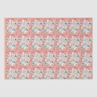small peach mahjong tiles 薄葉紙