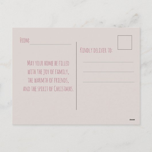 Small penguin decorates tiny Christmas tree, シーズンポストカード (裏面)