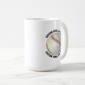 Small Personalized Text Baseball 15 oz. Custom コーヒーマグカップ (正面右)