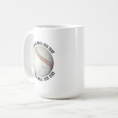 Small Personalized Text Baseball 15 oz. Custom コーヒーマグカップ (正面左)