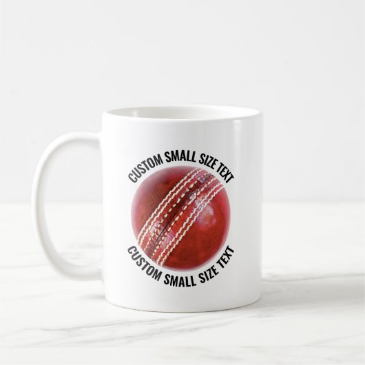 Small Personalized Text Cricke Ball 11 oz. Custom コーヒーマグカップ (左)