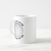 Small Personalized Text Golf Ball 11 oz. Custom コーヒーマグカップ (正面左)