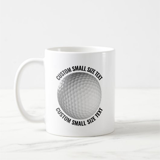 Small Personalized Text Golf Ball 11 oz. Custom コーヒーマグカップ (左)
