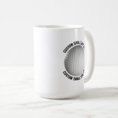 Small Personalized Text Golf Ball 15 oz. Custom コーヒーマグカップ (正面右)